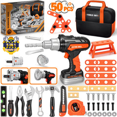 heygelo 50pcs tool set electric drill, for realistic pretend play and skill-building