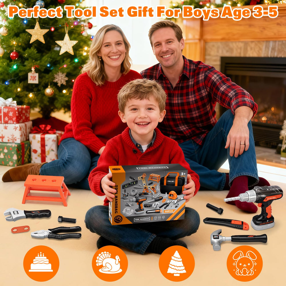 heygelo 50pcs tool set role-play scene showcases kids building confidence through collaborative play