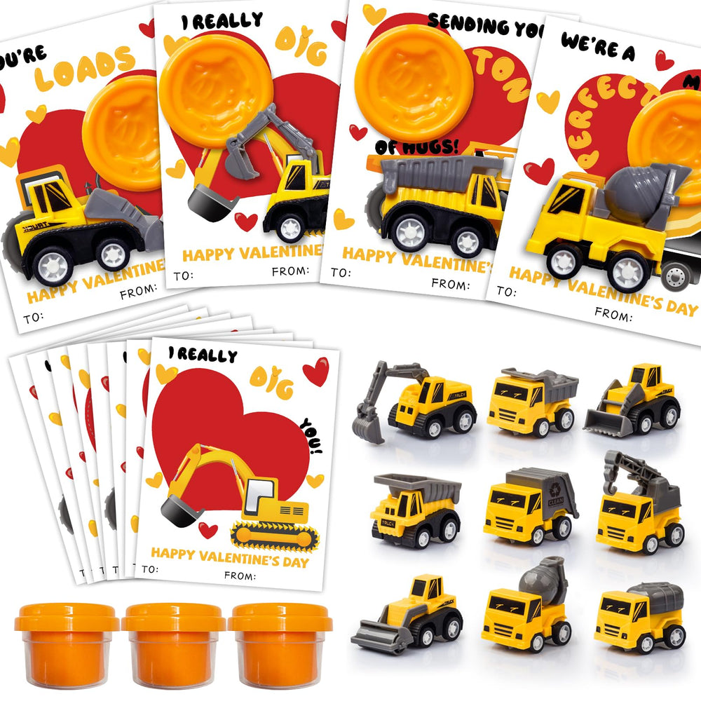 HEYMFTSY valentines construction vehicles pack—great classroom gifts for kids.