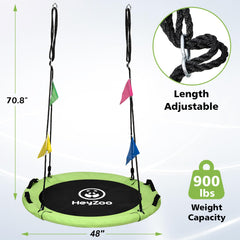 HeyZoo swing includes four decorative flags for extra backyard appeal.