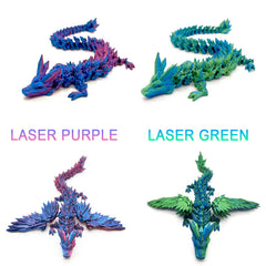 HEZUJ 3D-printed dragon figurine with detailed scales for display.