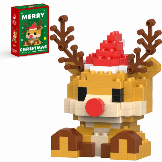 HGCYCF Christmas Reindeer blocks set box shows a colorful holiday building experience