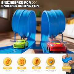 HGEVFL flex track with suction cups grips smooth surfaces for stable play