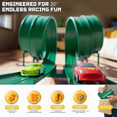 HGEVFL Flex Track anchors prevent end slips, delivering smoother end-to-end racing.
