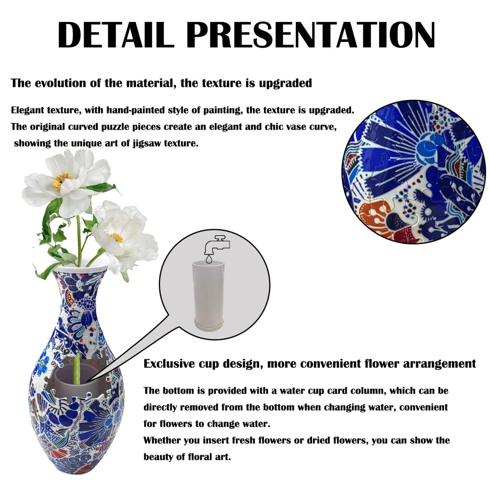 HHSME 3D puzzle vase decor enhances any room ambience.