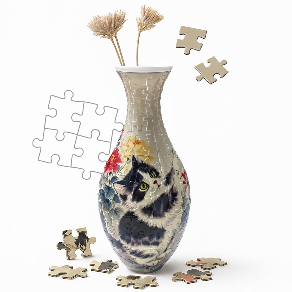 HHSME 3D puzzle vase in assembly stage offers a calming, rewarding DIY decor project