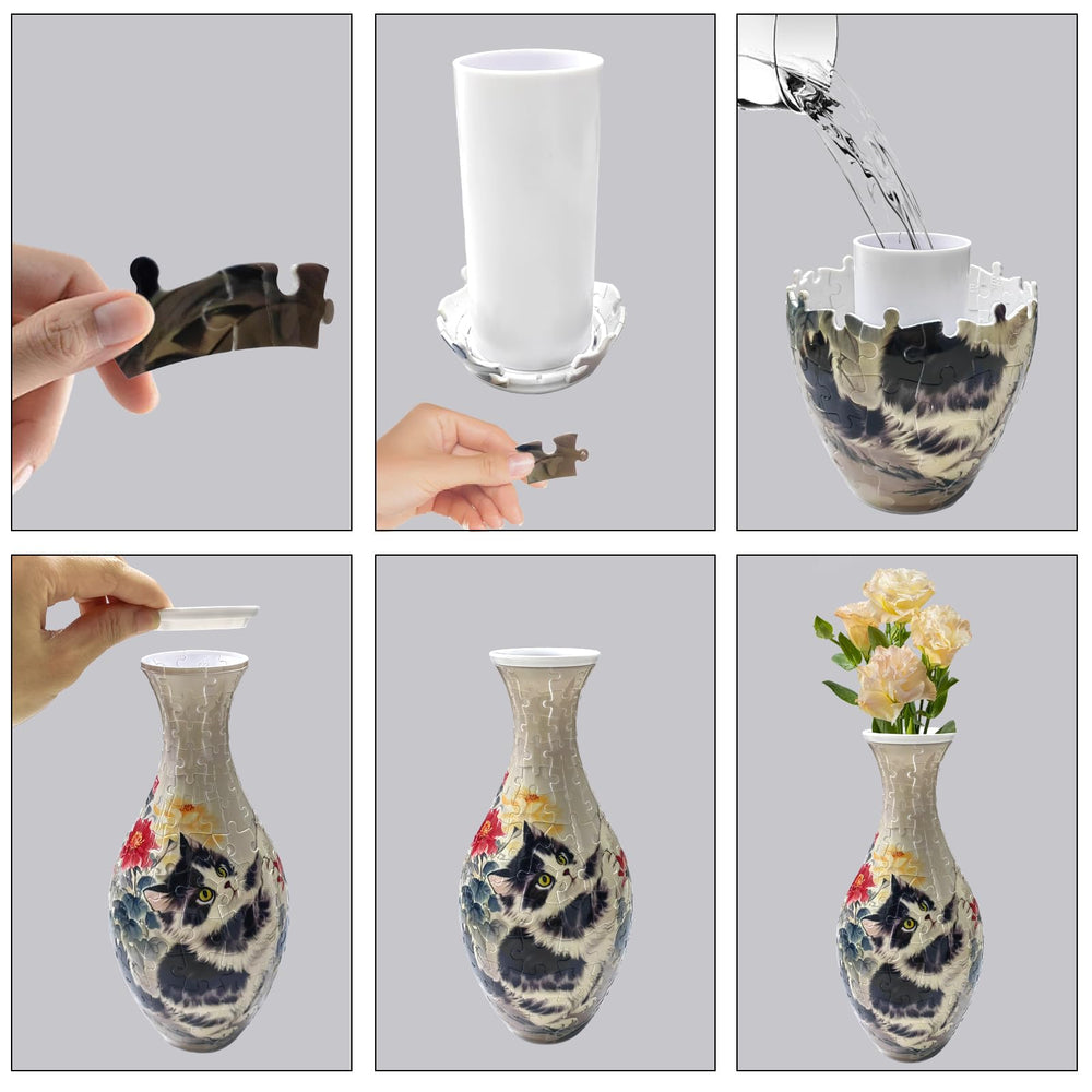 HHSME 3D puzzle vase completed decor piece for stylish home or office spaces