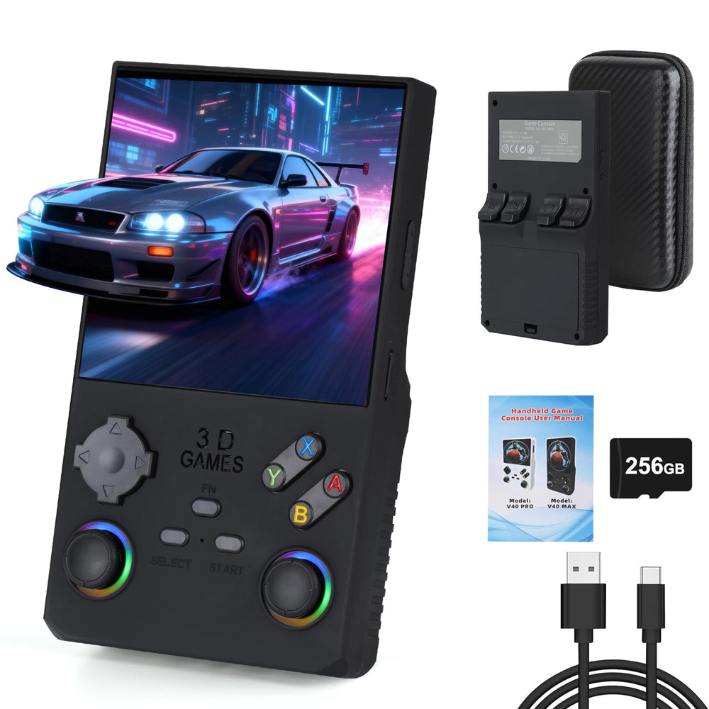 HHU V40 Max retro console front view for on the go gaming with classic titles