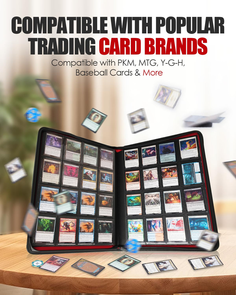 HHZ 832-pocket capacity fits growing card collections and tournaments.