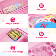 HHZ carrying case interior with EVA padding cushions Story Dream Machine pieces.