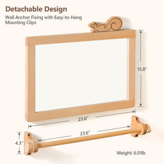 HI BABY MONMENT natural wood frame complements nursery décor