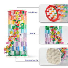 HI-REEKE building-block flower kit enables customizable desk bouquets
