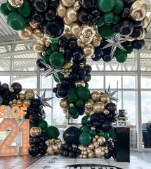 HIBAOpati double-stuffed dark green balloons for lush garlands.