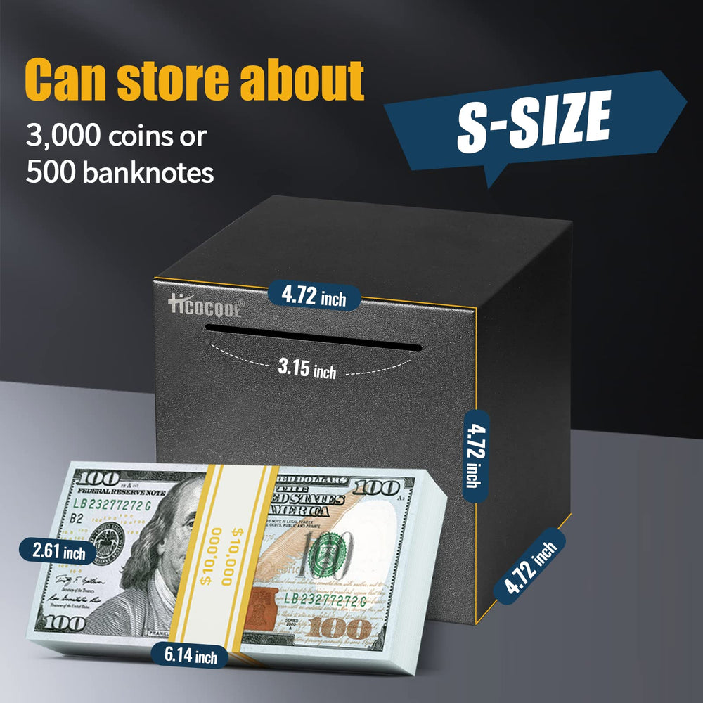 hicocool piggy bank six sided sealed design promotes secure long term saving.