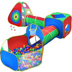 Hide N Side ball pit tent assembly for indoor play and imaginative maze fun.