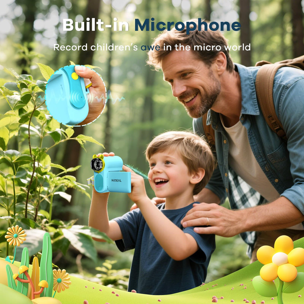 Hideal HP60 built-in mic captures kids wow moments during discoveries.