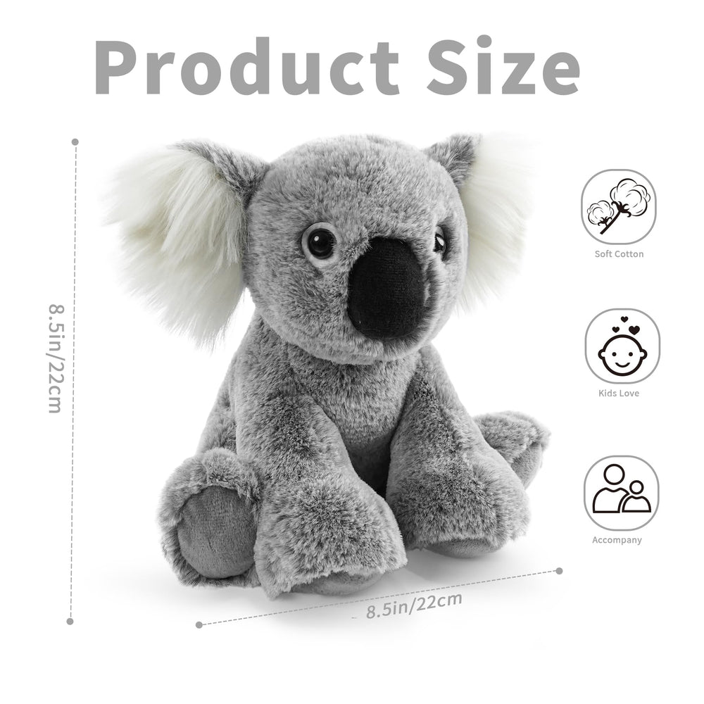 Hideekoog koala plush with soft fur, ideal for gentle hugs and play.