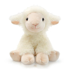 Hideekoog plush lamb sitting toy, cuddly companion for playtime and naptime.