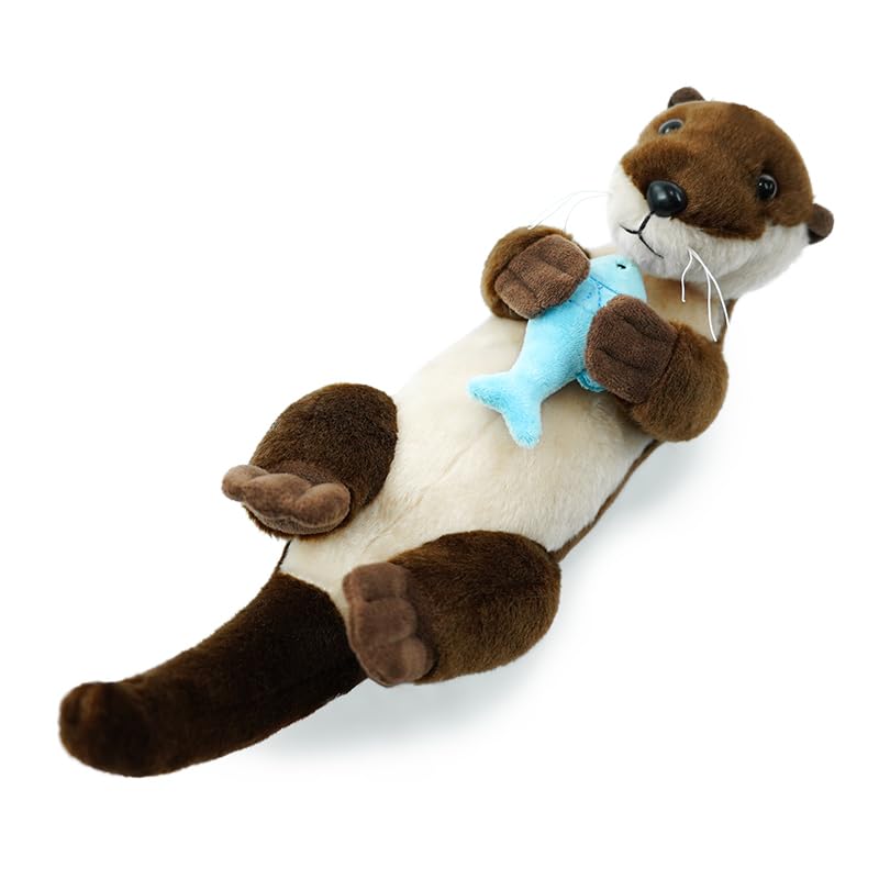 Hideekoog sea otter plush in lying posture, a cozy cuddle toy for kids