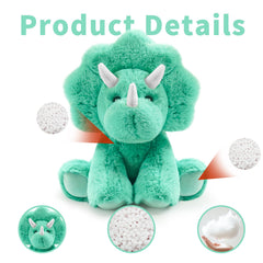 Hideekoog Triceratops plush close-up of soft fur for gentle touch and comfort.