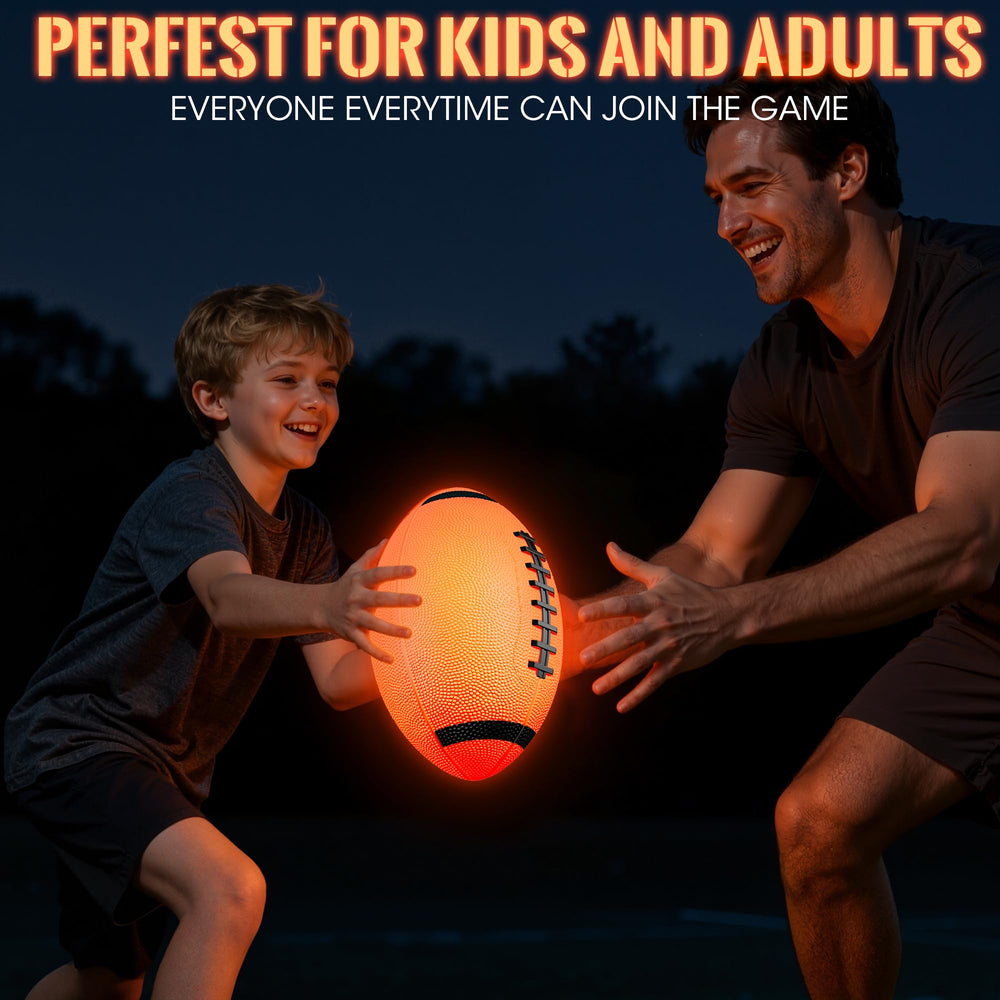 HIEMAO glow football ideal for night play in backyard or beach settings
