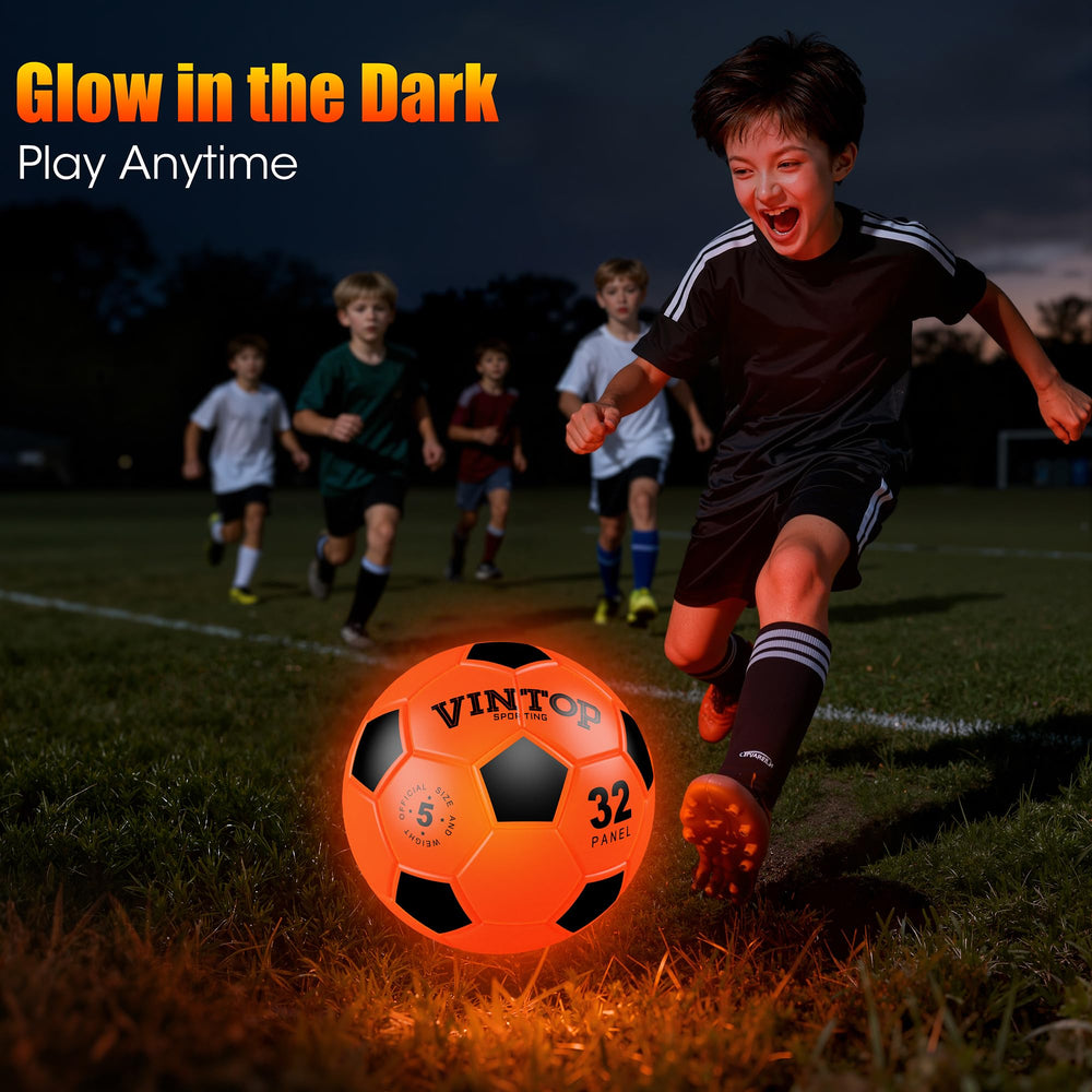 HIEMAO night play soccer ball for family fun after dark