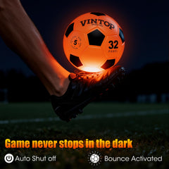 HIEMAO durable LED soccer ball resists kicks and rough play