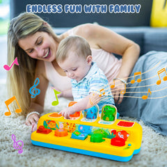 Hieoby baby toy with music and light mode for animal sounds.