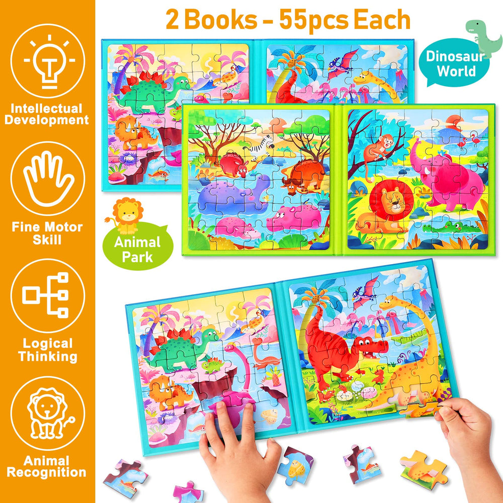 Hieoby bright colors puzzle illustrations captivate kids during play sessions.