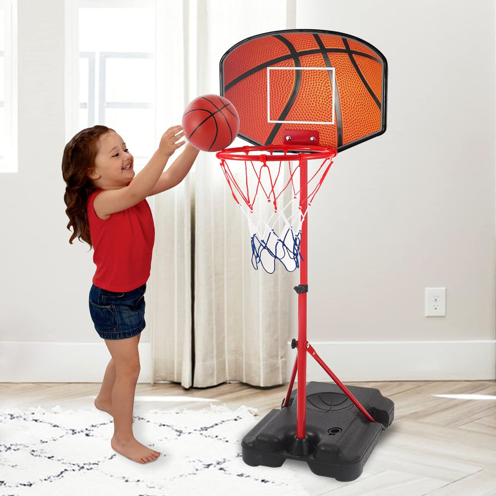 Easily assembled Hieoby basket set with backboard, rim, and net.