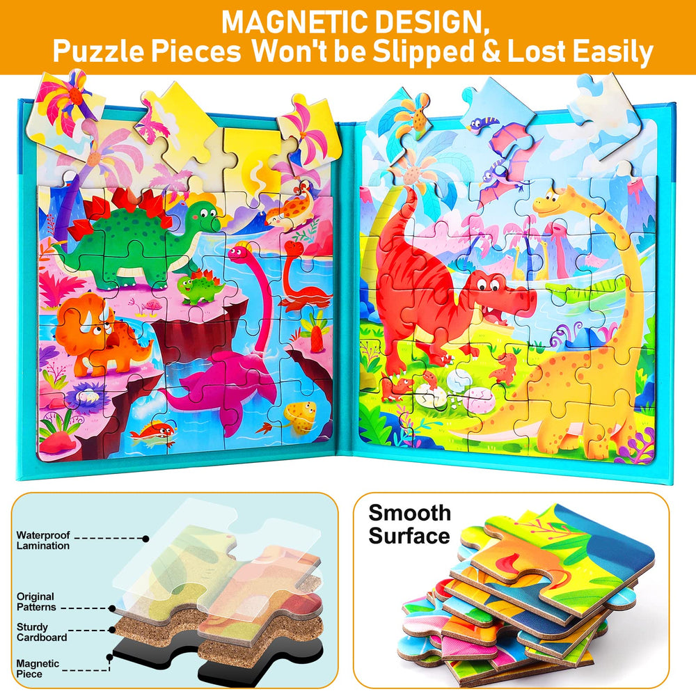 Hieoby travel-ready magnetic puzzle games keep kids engaged on trips.