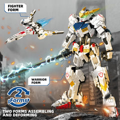 HIGH GODO transforming robot fighter-jet-mode shown in action-ready pose for display or play.