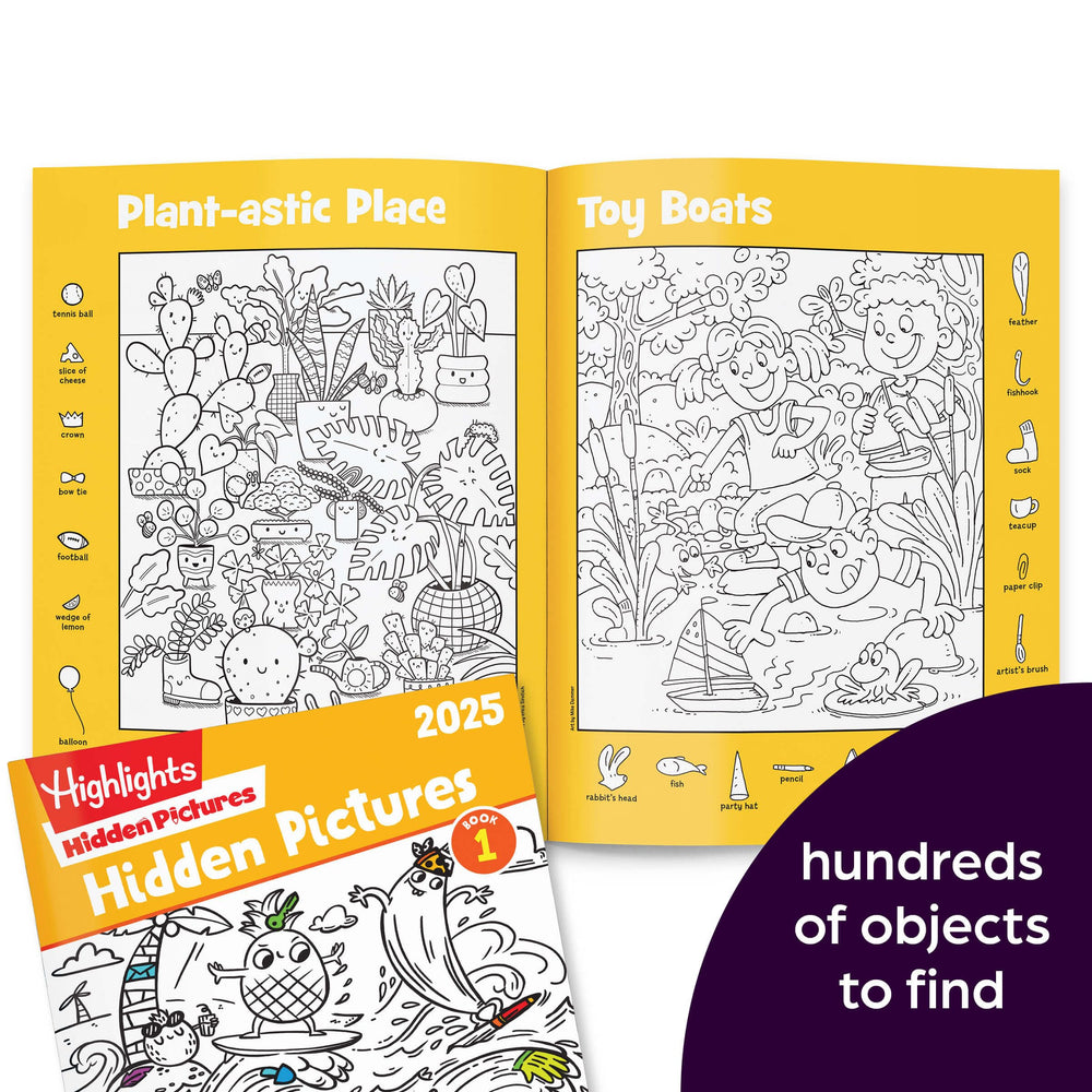 Highlights Hidden Pictures 2025 travel case keeps puzzles organized for on-the-go play.