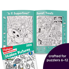 Highlights Hidden Pictures 2026 coloring pages inviting creative coloring and focused, screen-free engagement.