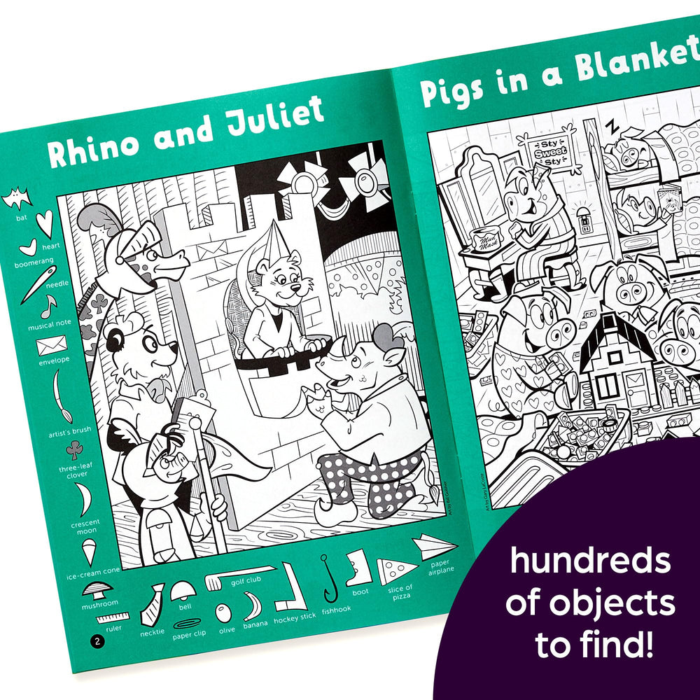 Hidden Pictures scene puzzles with coloring pages to boost focus and creativity by Highlights