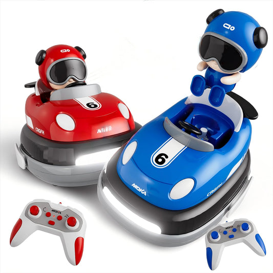 Highmall bumper cars red and blue pair for kid-friendly racing fun.