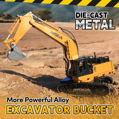 Highmall excavator on rubber tracks for stable indoor and outdoor use.