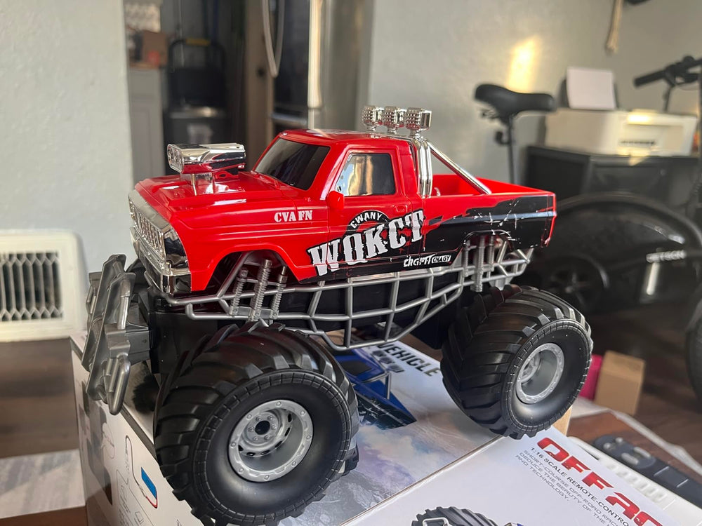 Highmall Highspeed entry red RC monster truck gift-ready packaging.