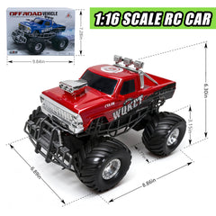Highmall Highspeed entry red RC monster truck tire set for rugged grip.