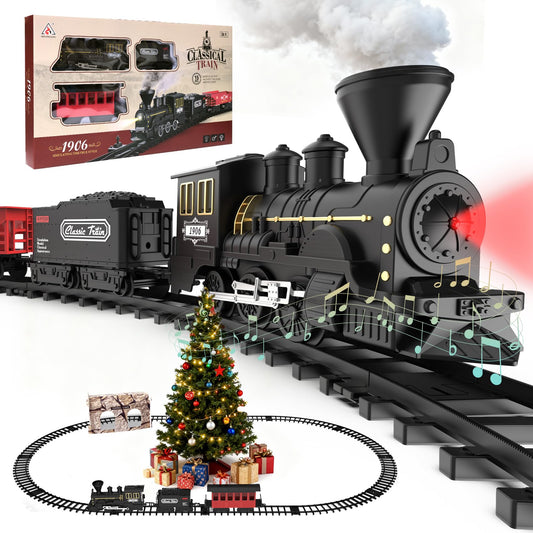 Highmall steam locomotive with smoke for a magical holiday display