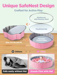 Kids enjoy Hikiddy ball pit in bright playroom