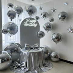 HILAVO 12pcs silver foil balloons 15in ideal mid-size accents for arches.