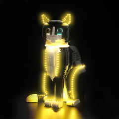 Hilighting LED light kit for Lego Tuxedo Cat enhances display with vibrant illumination
