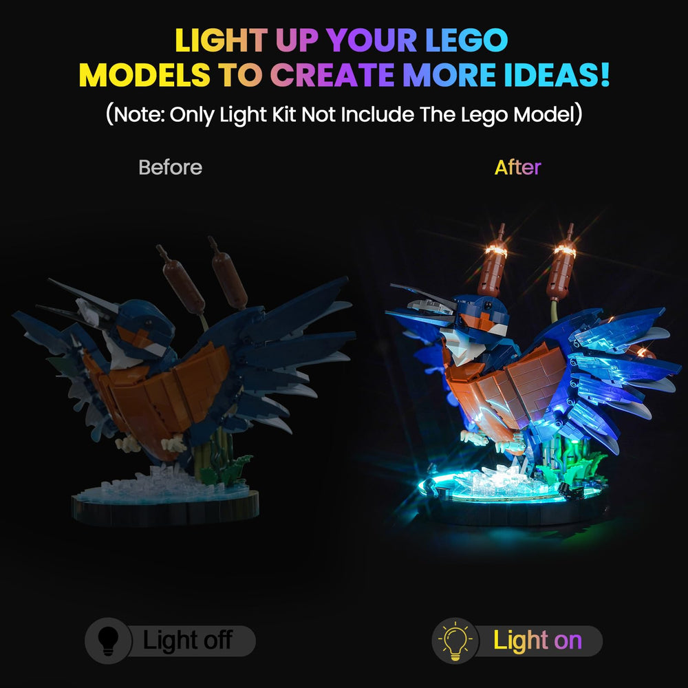 Hilighting LED light kit with USB or battery power options for flexible LEGO lighting.