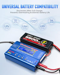 Hilldow B6 charger side ports and connectors support RC battery packs