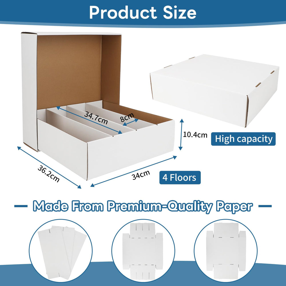 HIMOMO storage box open to show four-compartment trays for organized sorting