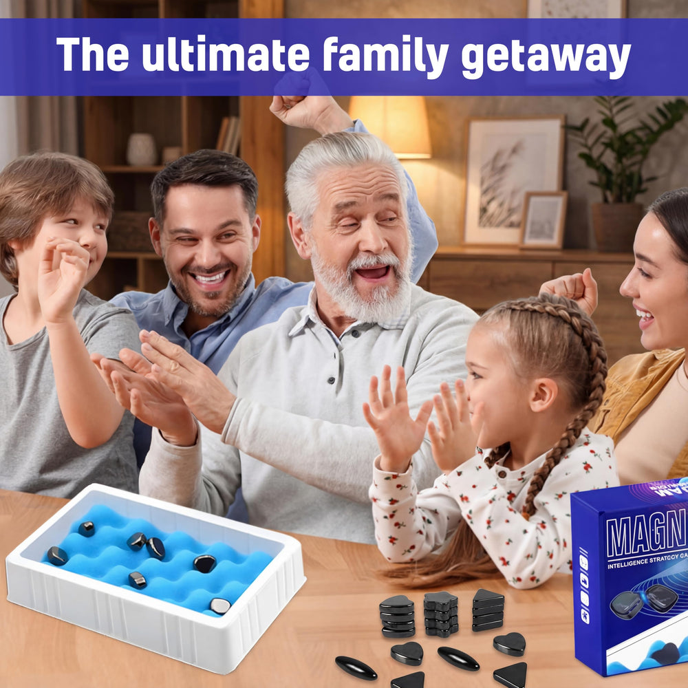 HIMUS magnetic chess on a family table, perfect for all ages