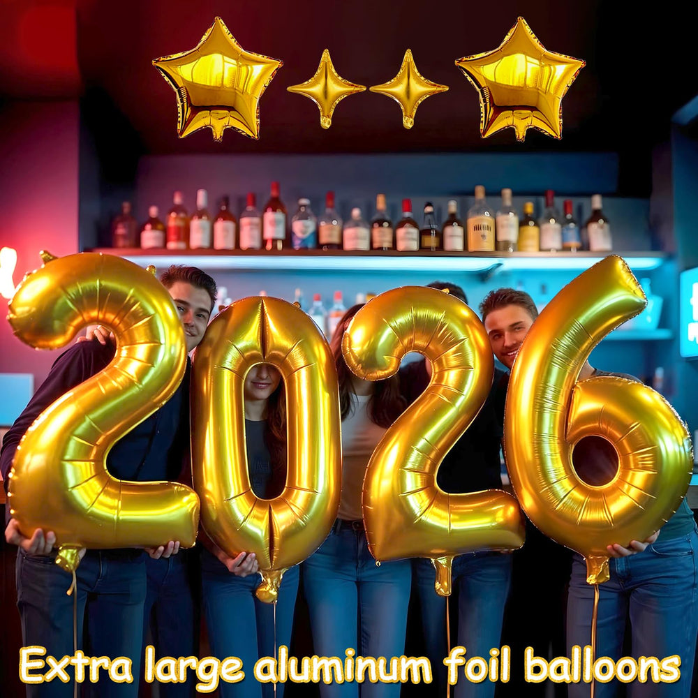HiParty 18-inch pentagram gold balloons add modern sparkle for stylish backdrops