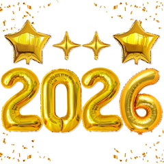 HiParty 2026 gold number balloons set for elegant New Year's Eve decor