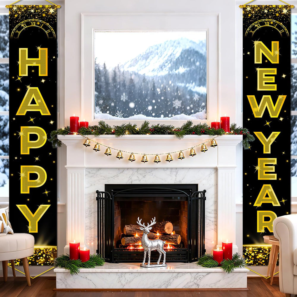 HiParty reusable New Year banner supports future parties with style.